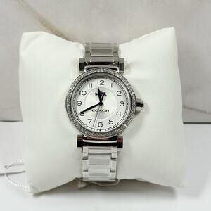 COACH Madison Crystal Silver Tone Strap Women Watch Silver Model 14502396
